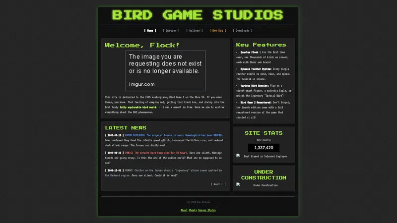 Bird Game 3 website